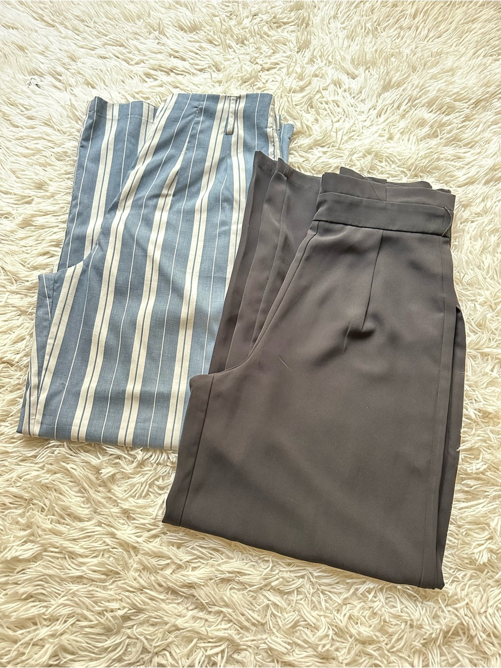 Wide Leg Pants bundle - Black & Blue Striped